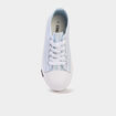 Tennis basses en toile bout renforc&eacute; bleu fille