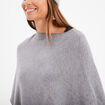 Poncho asymétrique gris femme