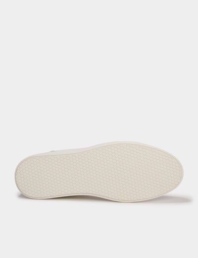 Baskets &agrave; lacets bi-mati&egrave;res blanc homme