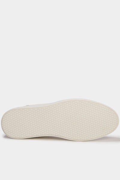 Baskets &agrave; lacets bi-mati&egrave;res blanc homme