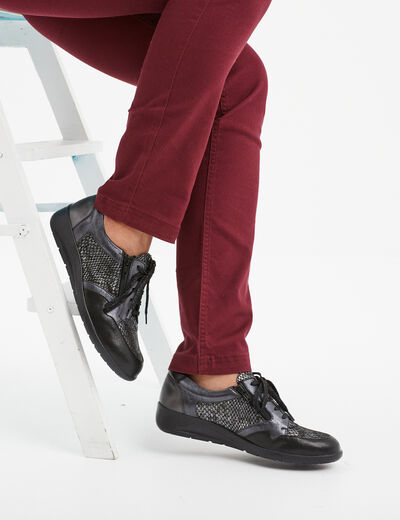 Derbies compensées en cuir Confortissimo noir femme