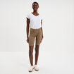 Short cycliste coton stretch beige femme