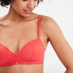 Soutien-gorge triangle paddé dentelle rose framboise femme