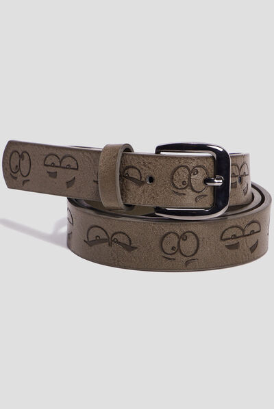 Ceinture embossée gris garçon