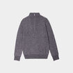 Pull avec col camionneur côtelé gris foncé homme