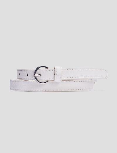 Ceinture avec boucle ronde blanc femme