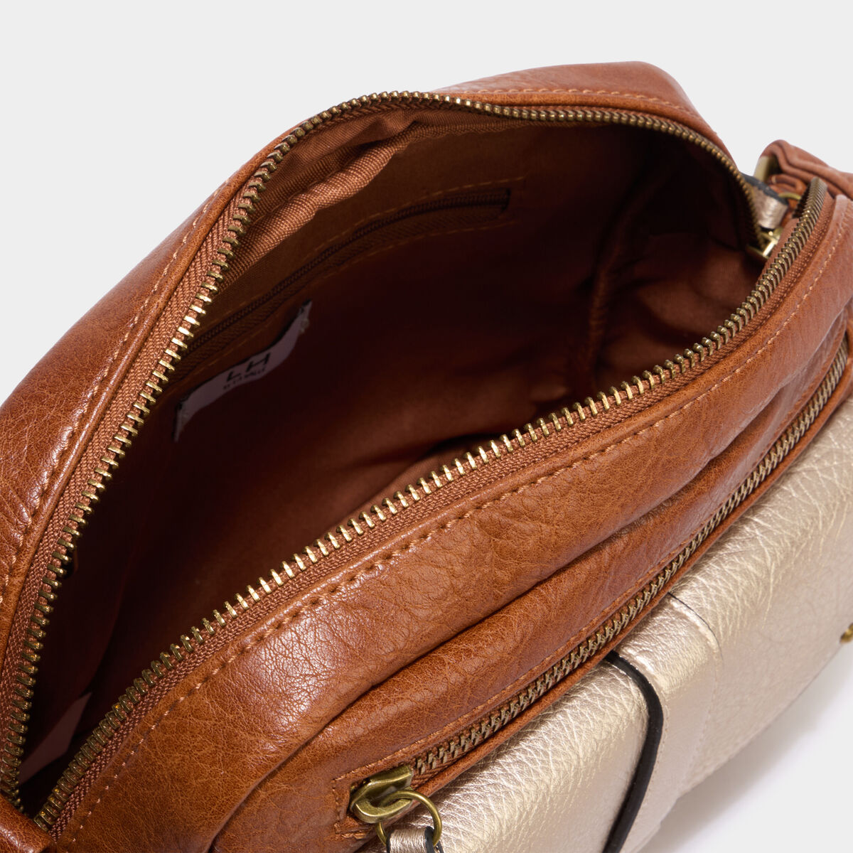 Sac en bandouli&egrave;re marron cognac femme