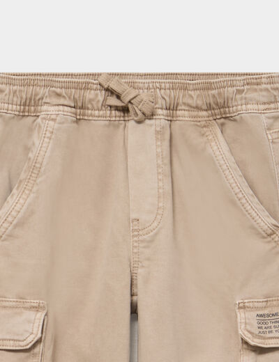 Pantalon jogger taupe gar&ccedil;on