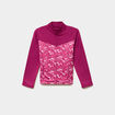 Gilet zipp&eacute; col montant prune fille