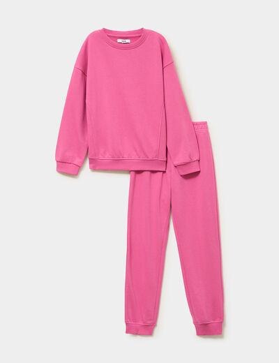 Ensemble de jogging sweat et pantalon rose fushia fille