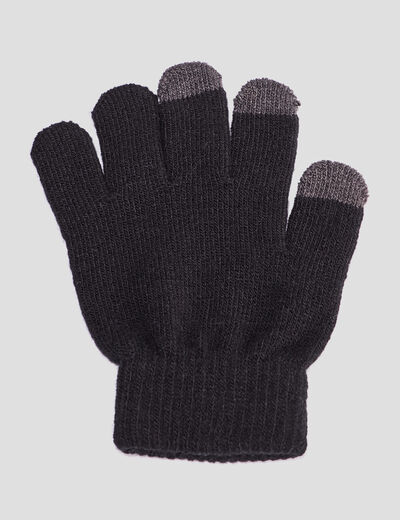 Gants avec bouts tactile noir garçon