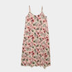 Robe longue droite fluide &agrave; bretelles vert kaki femme