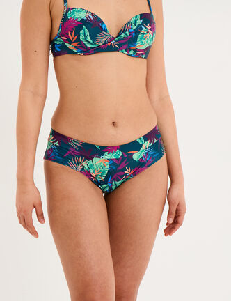 Bas de maillot de bain shorty bleu p&eacute;trole femme
