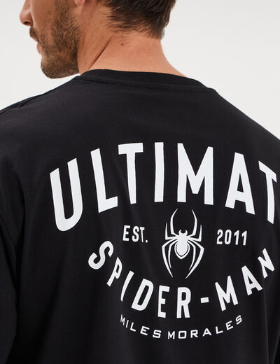 T-shirt relax manches courtes Spider-Man noir homme