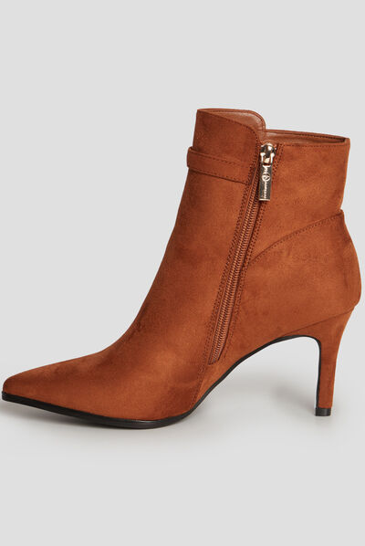 Bottines boucles et talons aiguilles marron femme