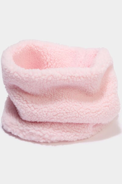 Tour de cou effet polaire rose fille
