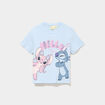 T-shirt manches courtes coton Stitch bleu clair fille