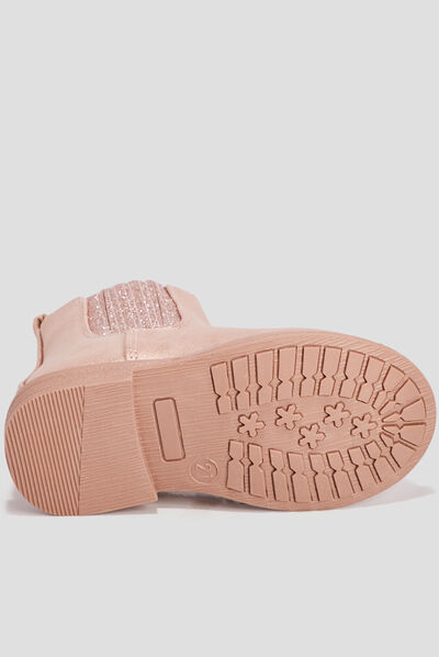 Bottines chelsea zippées rose bébé fille