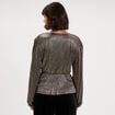 Blouse cache-coeur manches longues jaune or femme