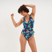 Maillot de bain une pi&egrave;ce crois&eacute; bleu p&eacute;trole femme
