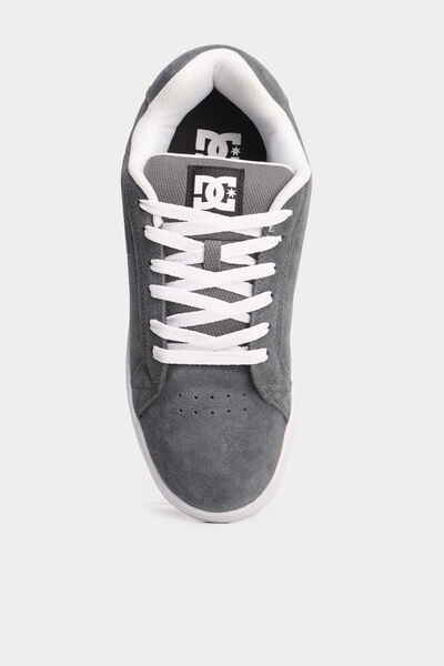 Tennis basses en cuir &agrave; lacets gris homme