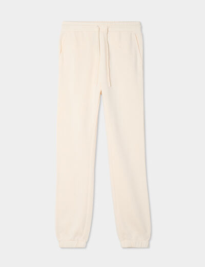 Pantalon jogging droit molleton sable femme