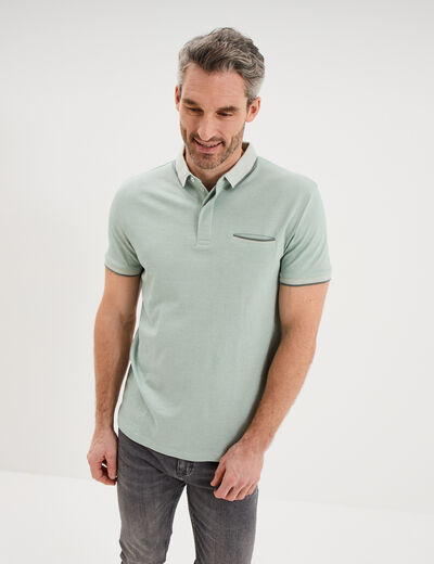 Polo manches courtes coupe droite vert pastel homme