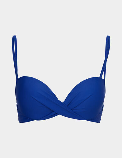 Haut de maillot de bain forme push up bleu electrique femme