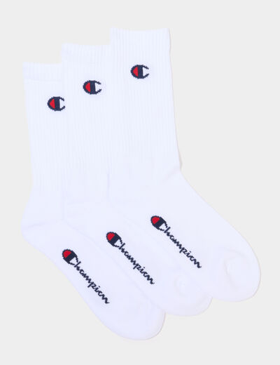 Lot 3 paires chaussettes Champion blanc homme