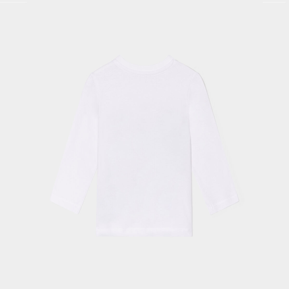 T-shirt manches longues coton blanc bébé garçon