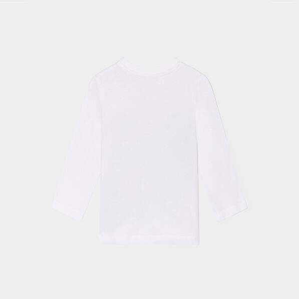 t shirt manches longues coton blanc bebeg T-shirt manches longues coton blanc bébé garçon