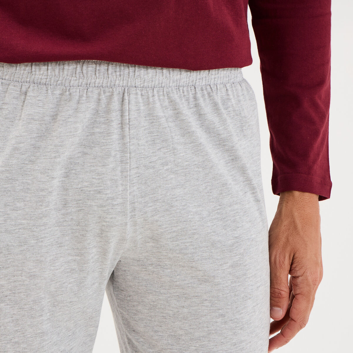 Ensemble pyjama pantalon et t-shirt bordeaux homme
