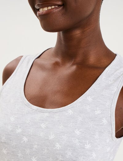 Chemise de nuit sans manches gris clair femme