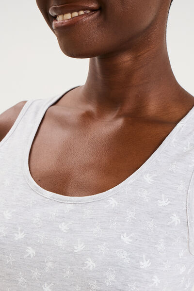 Chemise de nuit sans manches gris clair femme
