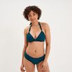 Haut de maillot de bain forme triangle bleu p&eacute;trole femme