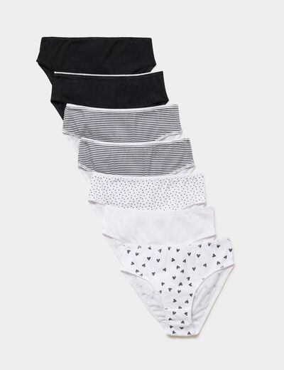 Lot 7 culottes coton majoritaire noir fille