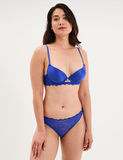 Soutien-gorge maxi push-up padd&eacute; bleu electrique femme