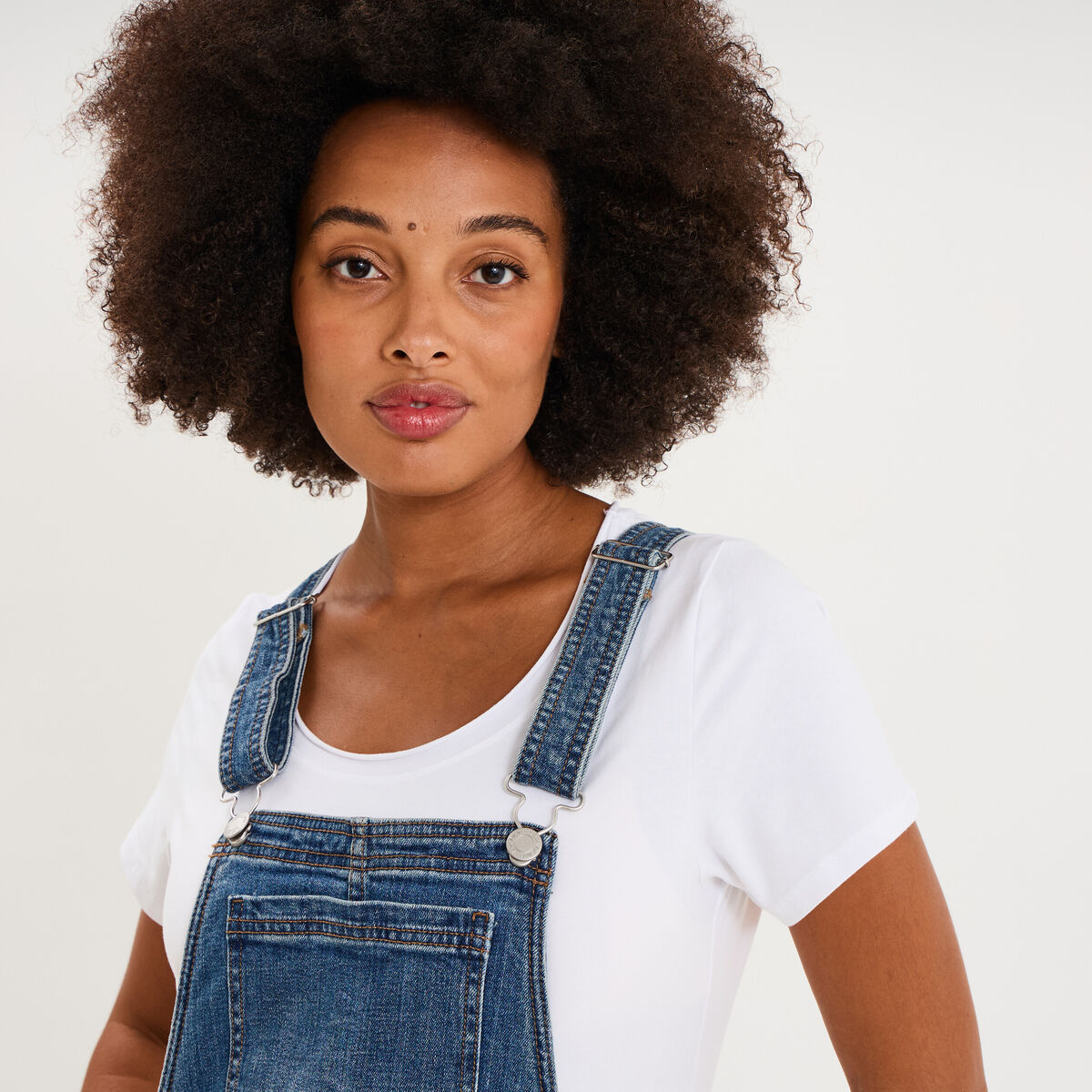 Salopette en jean de grossesse denim stone femme maternit&eacute;