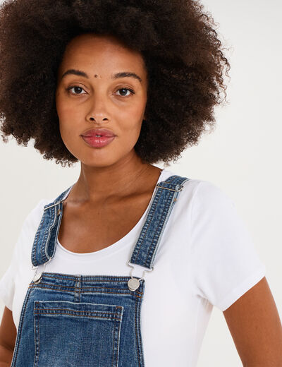 Salopette en jean de grossesse denim stone femme maternit&eacute;