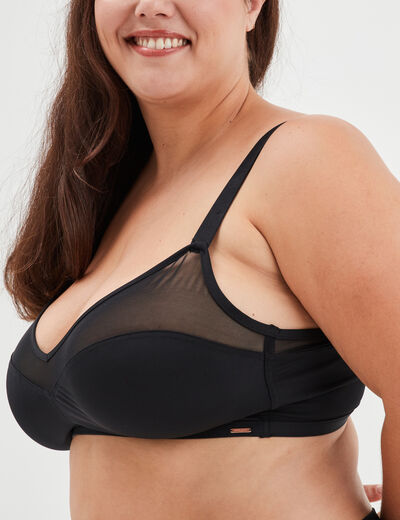 Soutien-gorge triangle microfibre Izold noir femme grande taille
