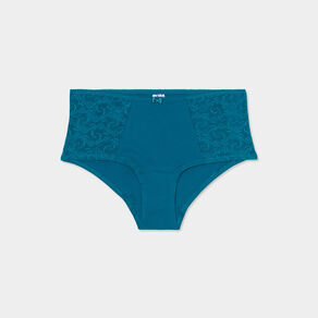 Shorty en coton bleu canard femme grande taille