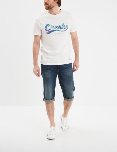 Bermuda regular en jean denim dirty homme
