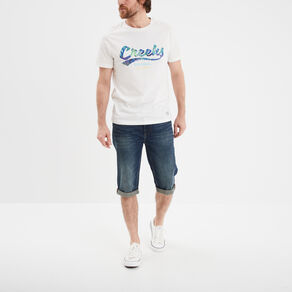 bermuda regular en jean denim dirty homme Bermuda regular en jean denim dirty homme