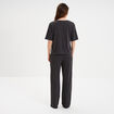 Ensemble pyjama pantalon et t-shirt gris foncé femme