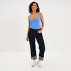 D&eacute;bardeur coton bretelles r&eacute;glables bleu electrique femme