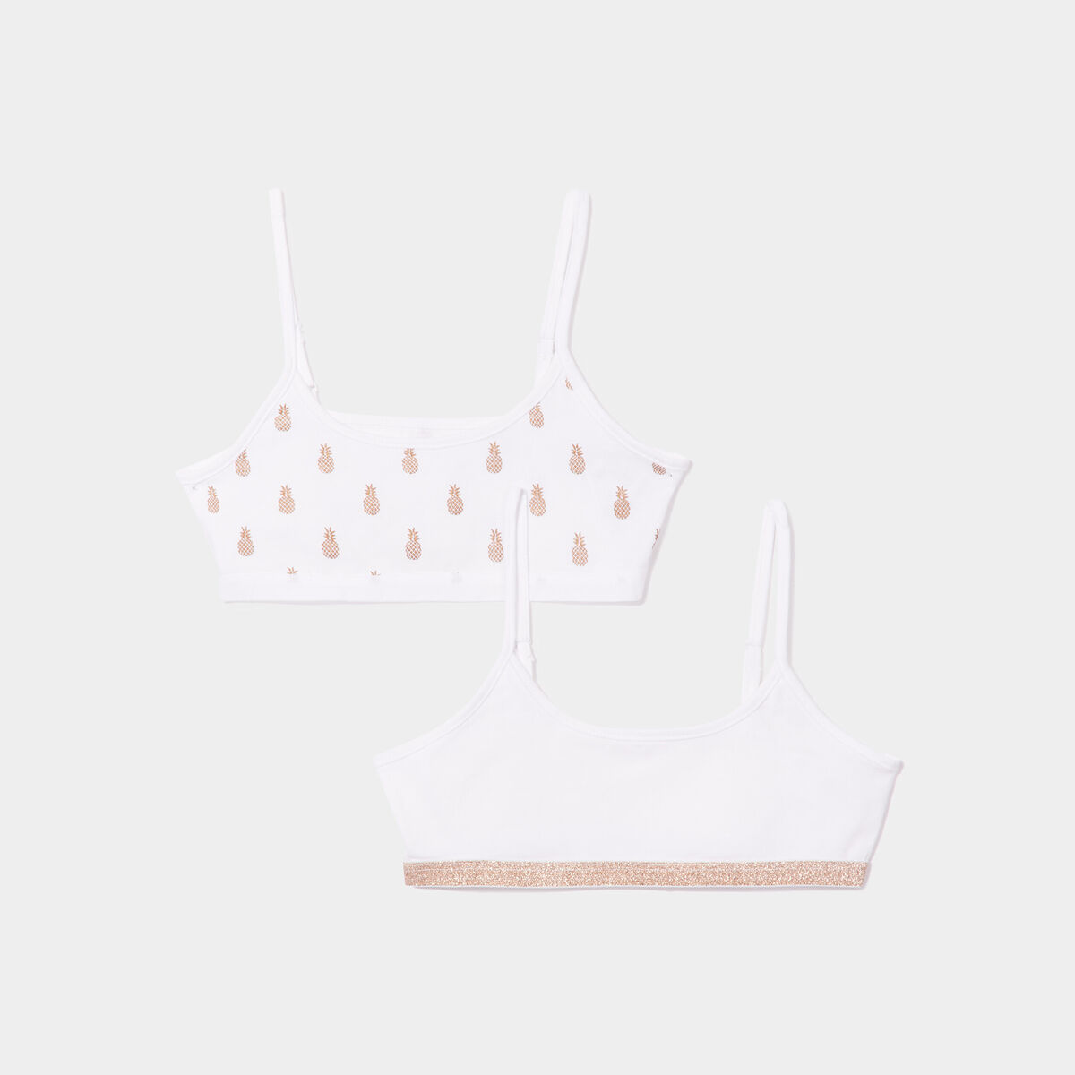 Lot 2 brassières ananas blanc fille