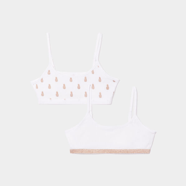 lot 2 brassieres ananas blanc fille Lot 2 brassières ananas blanc fille