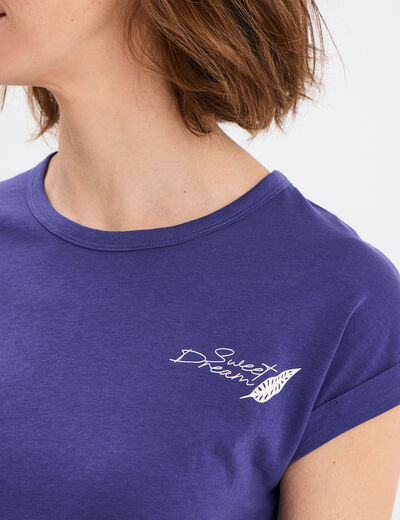 Ensemble pyjama short et t-shirt bleu femme