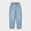 Jean balloon taille haute cropped coton denim triple stone femme