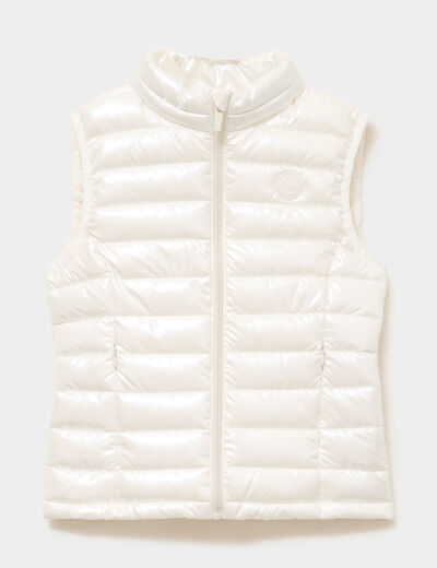 Doudoune l&eacute;g&egrave;re sans manches imperm&eacute;able blanc fille